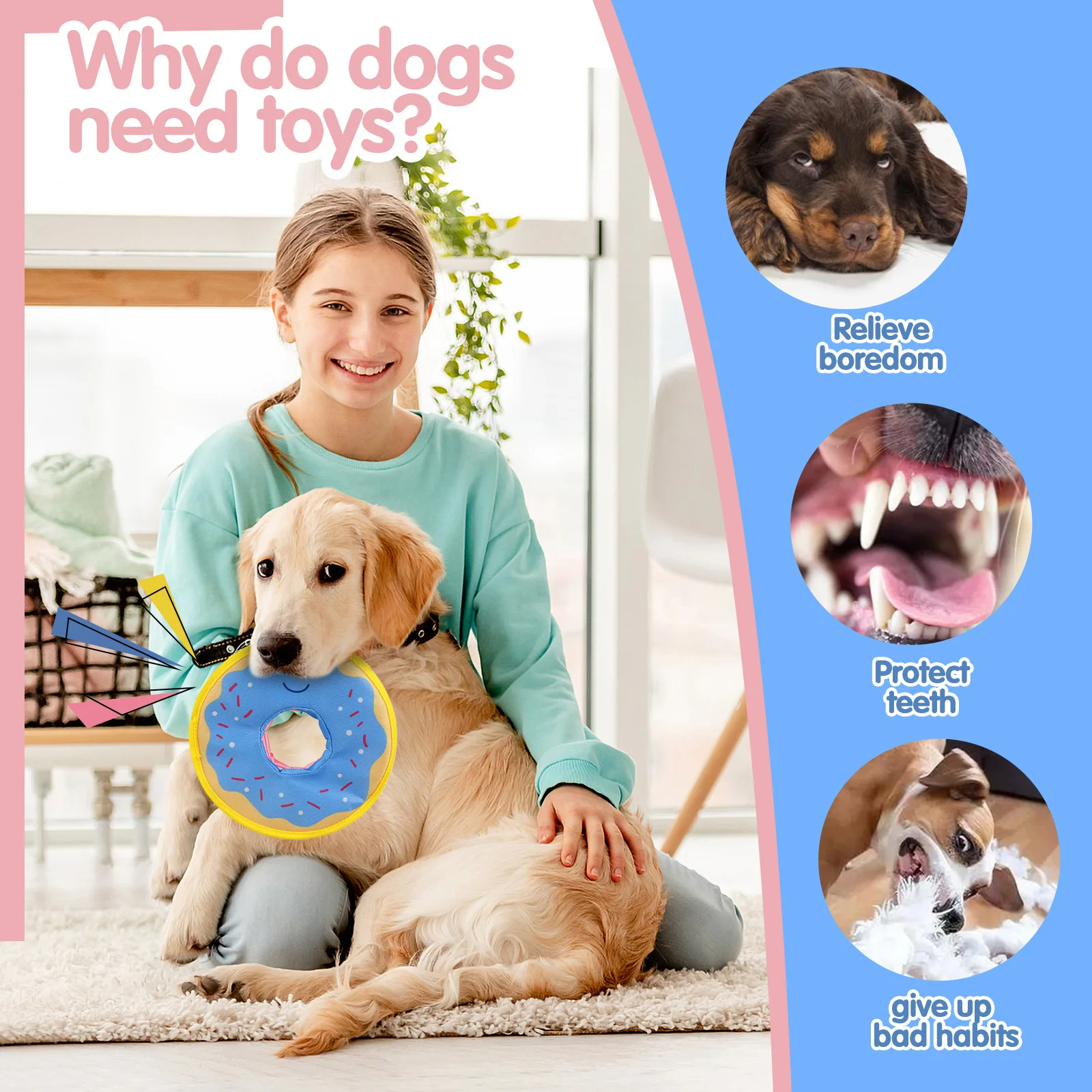 Dog donuts, noisy paper toys, outdoor interactive, squeaking sound, bite resistant, suitable for small and medium-sized dogs 2