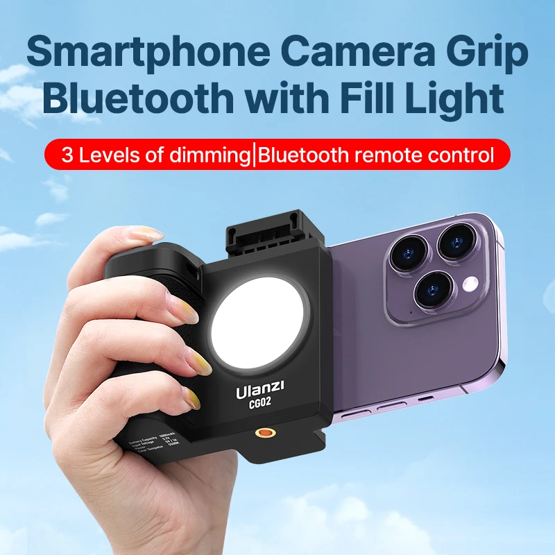

VIJIM Ulanzi CG02 Smartphone Camera Grip Bluetooth with Fill Light CRI 95+ 15M Remote Zoom