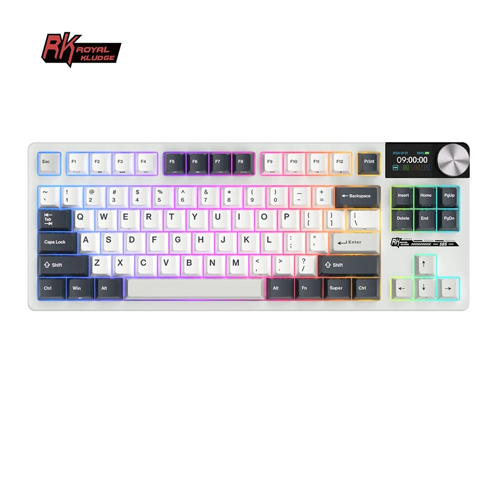 RK ROYAL KLUDGE S85 TFT 컬러 스크린 기계식 키보드 트라이 ..