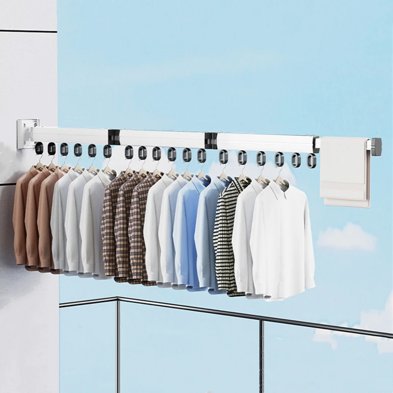 Clothes Drying Rack Aluminum Alloy Folding Wall-mounted Collapsible Space Saver