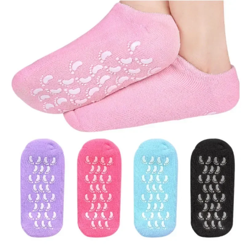 

2pcs\pair Foot Care Spa Moisturizing Gel Socks Exfoliating Dry Cracked Soft Skin Sock Pedicure Hard Heel skin Protector Tool