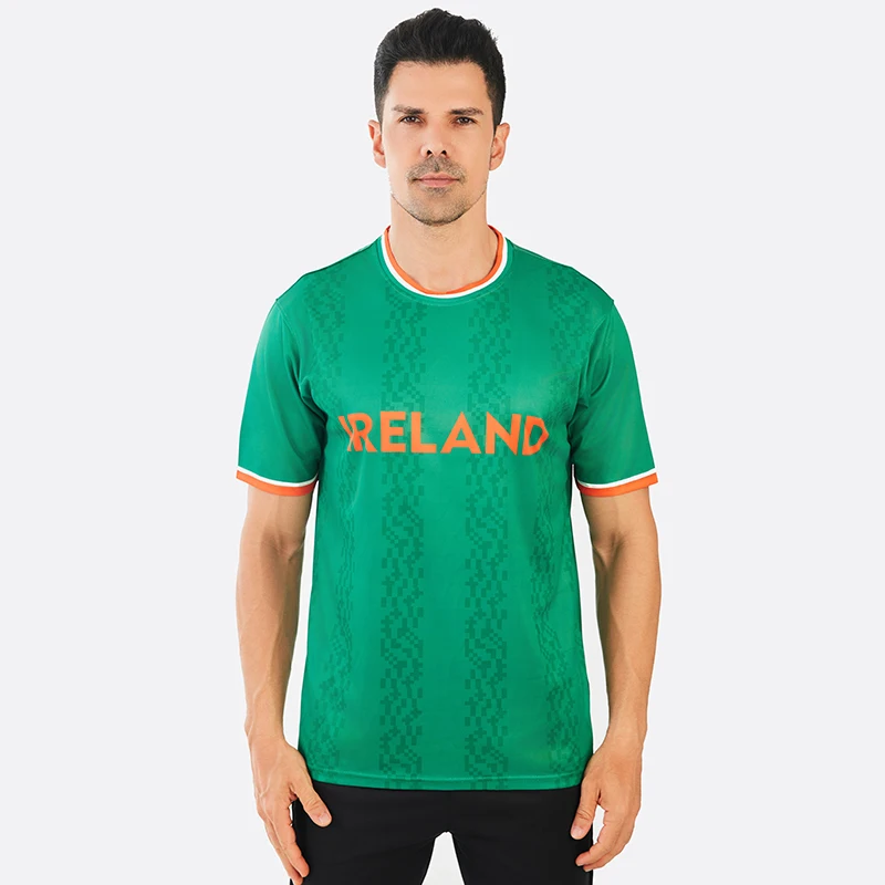 Ireland football jersey, training day shirt, high quality breathable fabric Irish soccer uniform