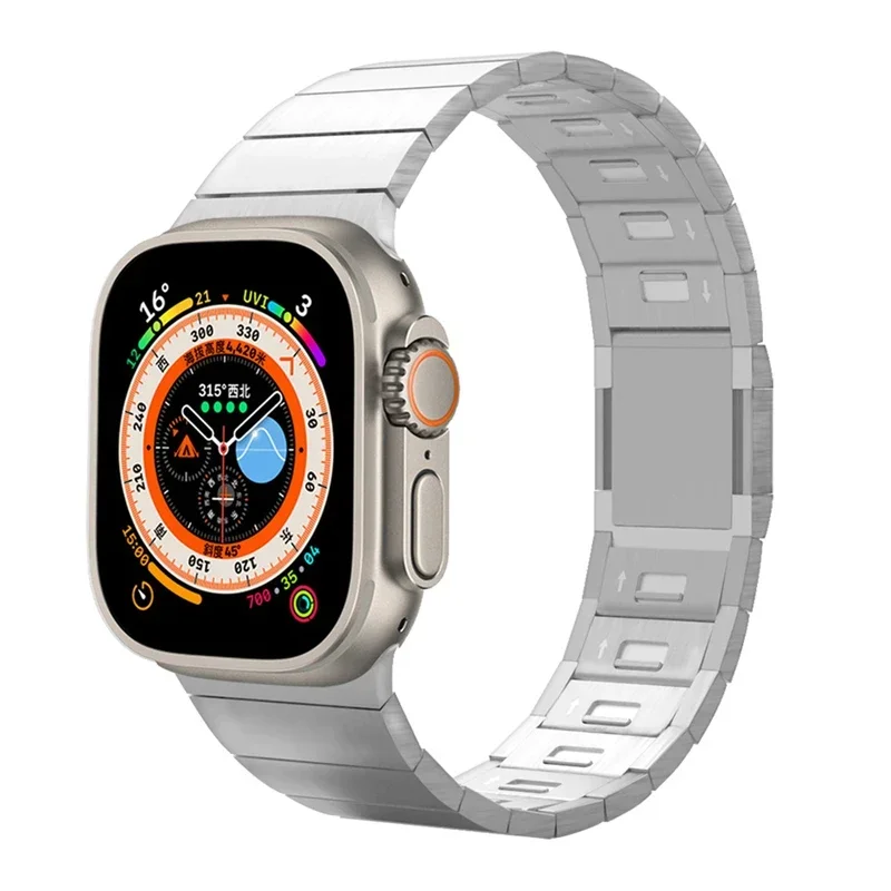 

Ремешок из нержавеющей стали для Apple Watch Band 49 мм 45 мм 44 мм, съемная магнитная застежка, браслет для iwatch 9 8 7 6 SE Ultra 2