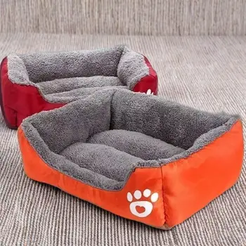 Large Pet House Dog Bed – Long Plush Deep Sleep Cushion for Cats and Dogs, Soft Warm Calming Bed for Small to Large Pets 1