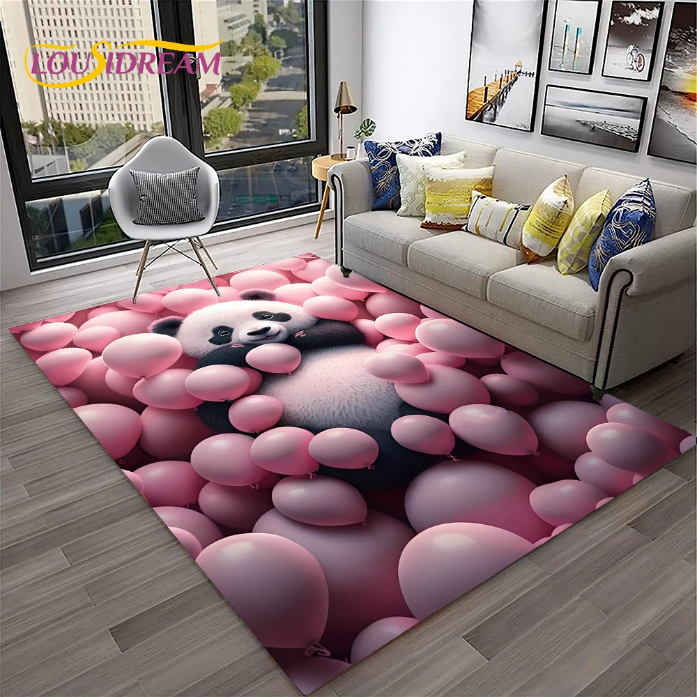 

Cute Panda Animal 3D Cartoon Child Play Carpet Rug for Home Living Room Bedroom Sofa Doormat Decor,Area Rug Non-slip Floor Mat