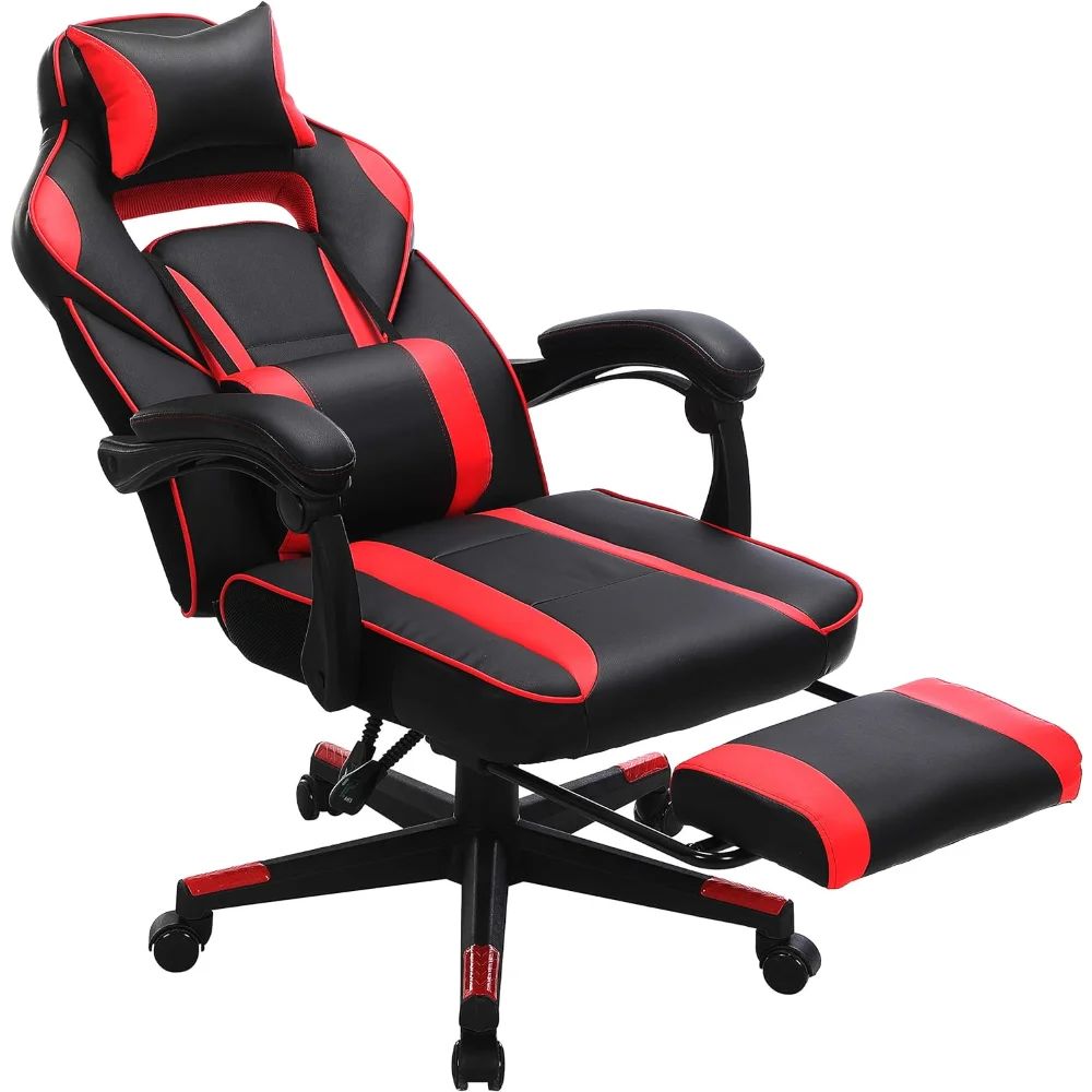 

Racing Gaming Chair, Adjustable Ergonomic Office Chair with Footrest, Tilt Mechanism, Lumbar Support
