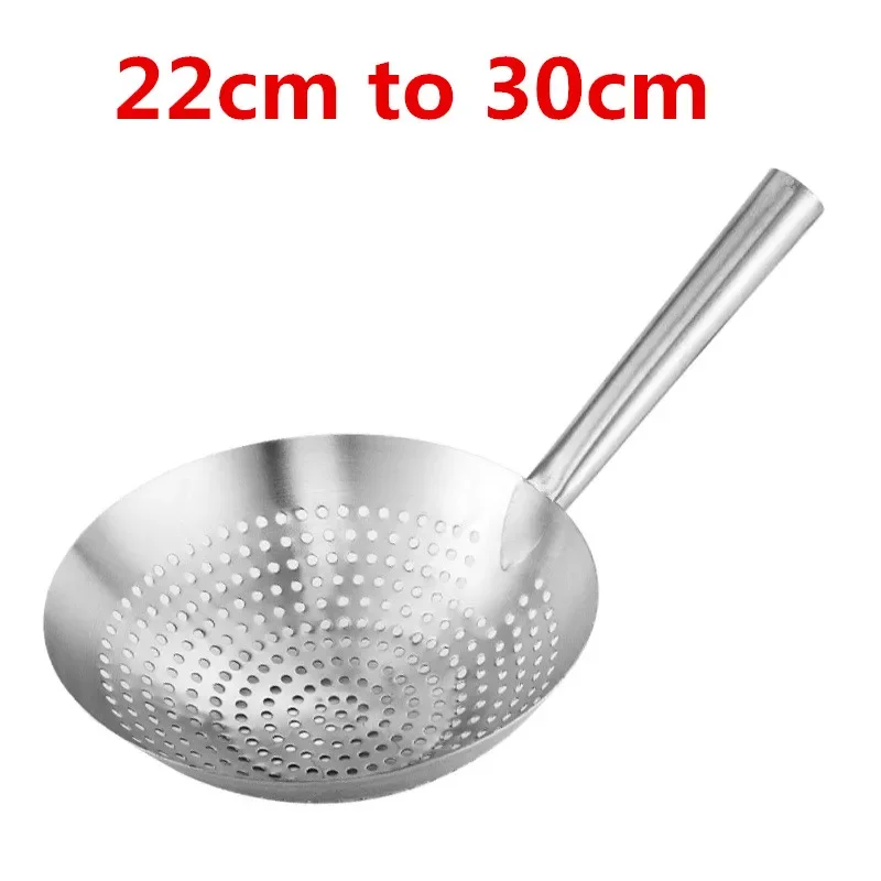Large Big Thick Stainless Steel Mesh Strainer Colander Handle Cookware Oil  Strainer Flour Sifter Colander Kitchen Cooing wok