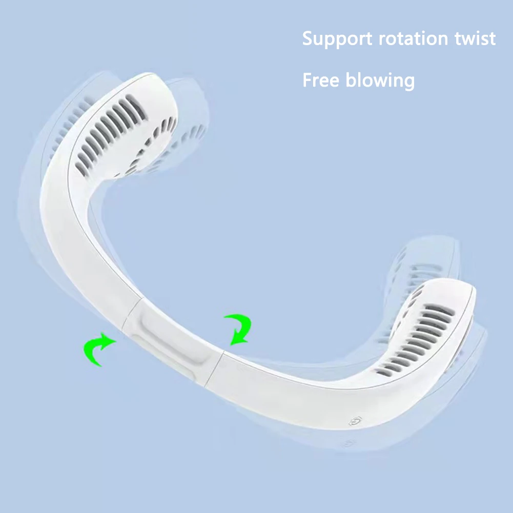 Portable Neck Fan Electric Wireless Fan Rechargeable USB Mini Fan Bladeless Personal Fans Hanging Neck Cooler for Outdoor Sports