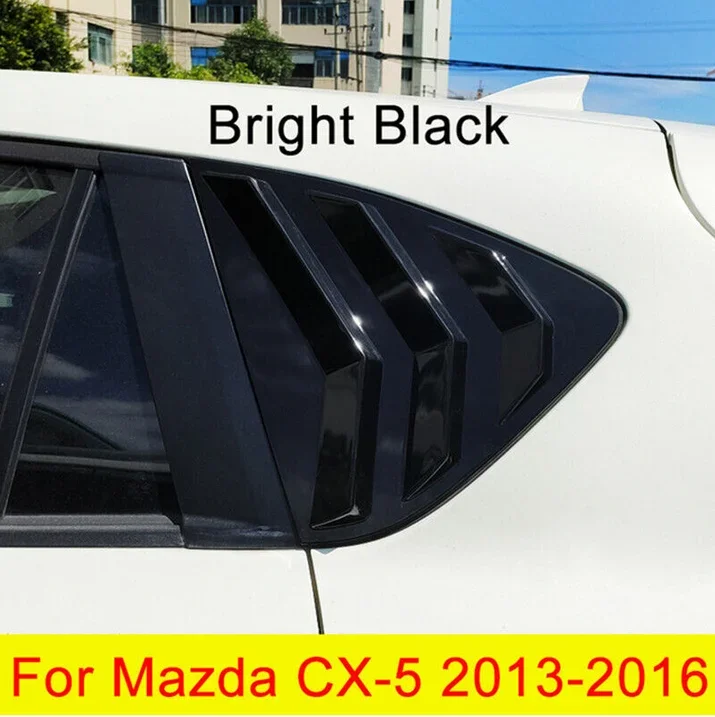 Glossy Black Carbon Fiber Rear Side Window Shutters Louvers Trim For Mazda CX-5 CX5 2013 2014 2015