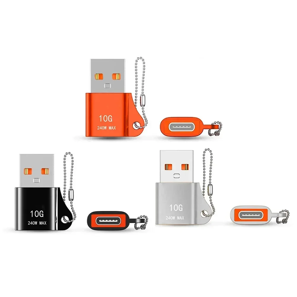 High-Power USB to USB-C Adapter with Keychain for Fast Data Transfer and Charging