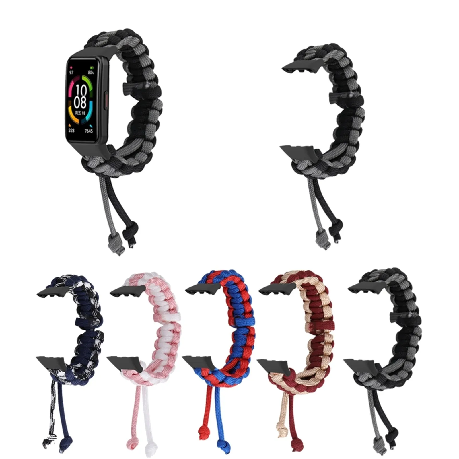

Сменные аксессуары для умных часов, подходящие для Huawei Honor Band 6, винтажный тканый ремешок высокого качества