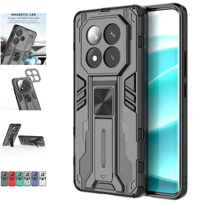 Shockproof Armor Phone Case with Magnetic Holder and Back Cover