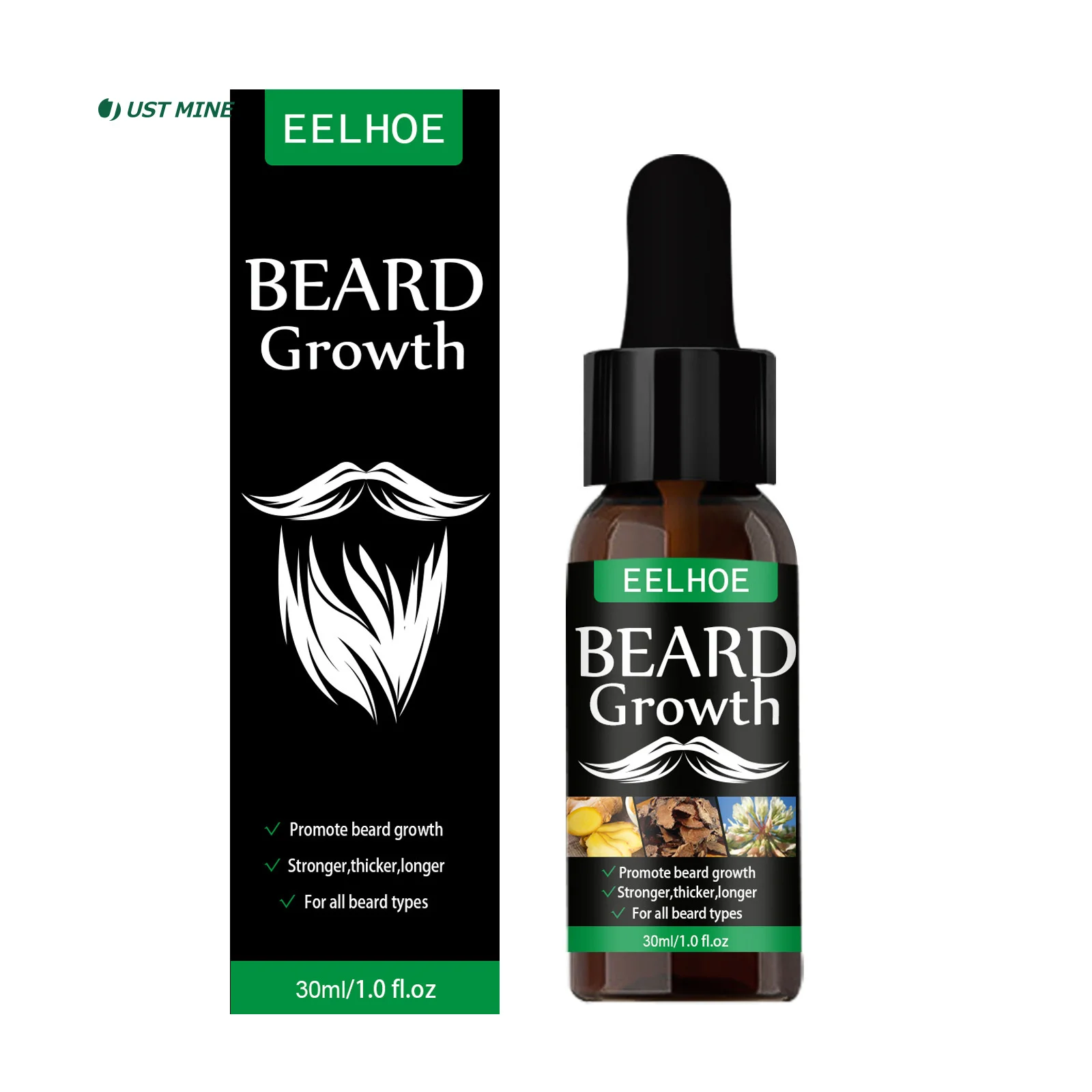 Natural Men Beard Growth Oil Ginger Extract Anti Hair Loss Treatment