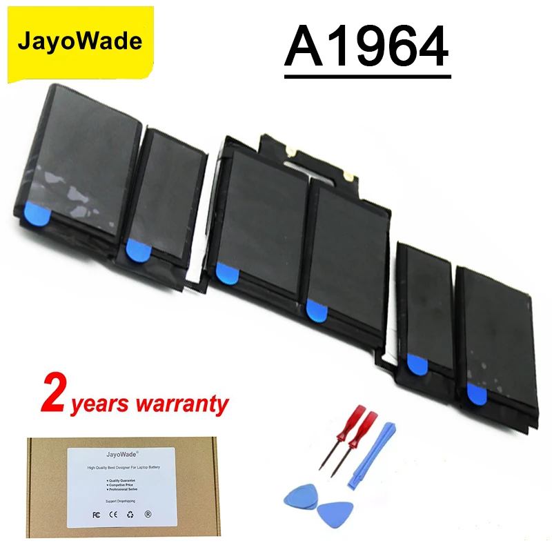 

JayoWade A1964 Laptop Battery for Apple MacBook Pro A1989 13" (2018/2019) A2251 (2020) EMC3214 EMC3358 020-02497 MR9Q2LL/A 58Wh