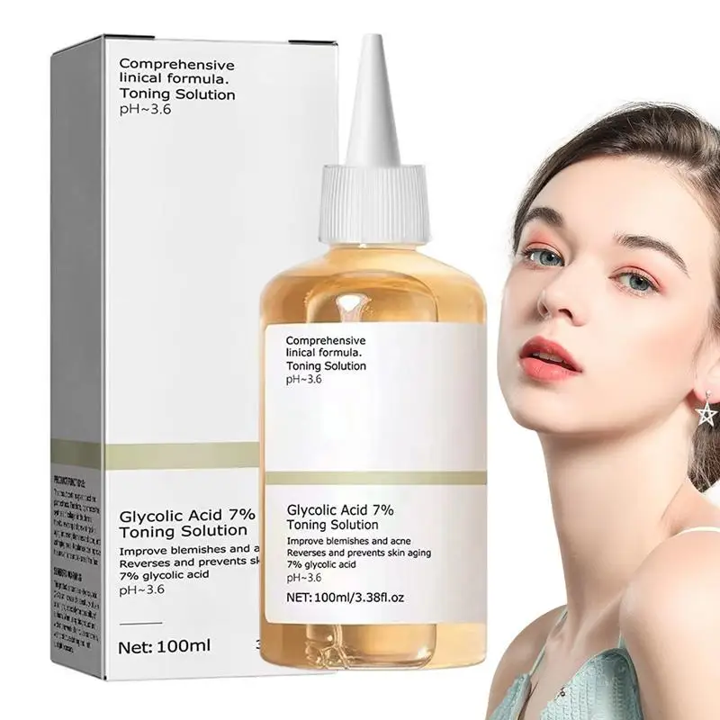 

Anti Aging Face Toner Glycolic Acid 7% Toning Solution Acne Remover Lifting Firming Wrinkles Glowing Facial Care Repairing Oil