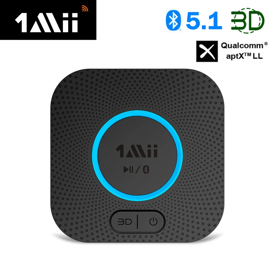 1Mii Großer Reichweite Empfänger, HiFi Kabelloser Audio Adapter, aptX Low  Latency Bluetooth 5.0 Receiver mit 3D