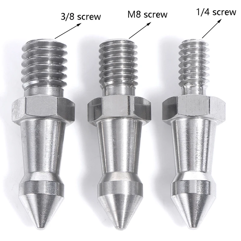 Camera Tripod Stainless Steel Tripod Spike 1/4 3/8 M8 Inch Monopod Feet Screw Fixed