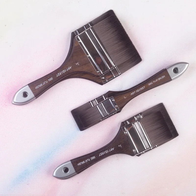 ArtSecret High Grade 3882 Oil Acrylic Watercolor Brush Synthetic Hair Long Wooden Handle Painting Tool Art Artist Supplies 3
