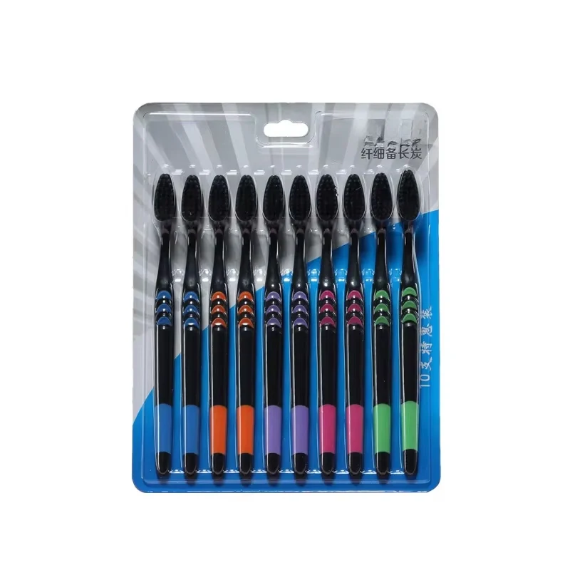 Toothbrush Cross Border Jianpai Soft Bristle Toothbrush Adult Bamboo Charcoal Household Fine Hair Toothbrush Antibacterial Men and Women