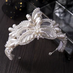 Whitney Wedding Collection Ivory Bridal Wedding Pearls Crown bijoux de tete mariage аксессуары для волос