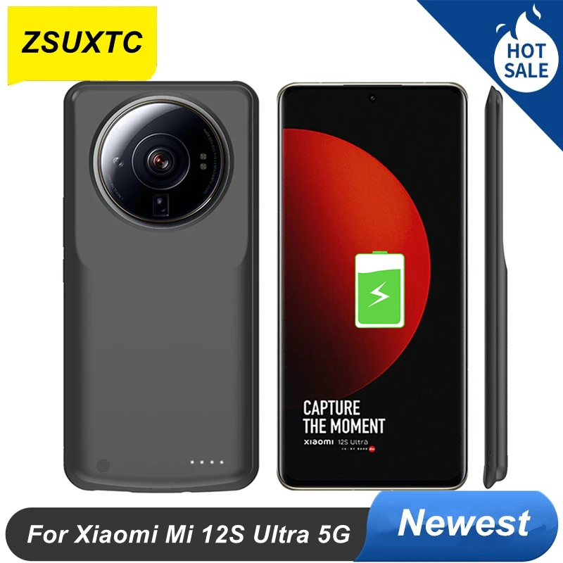 

Чехол с зарядным устройством на 6800 мА · ч для Xiaomi Mi 12S Ultra, чехол с внешним аккумулятором, чехол для телефона Xiaomi Mi 12S Ultra, чехлы для батарей