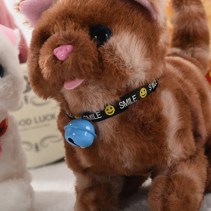 Cute Electronic Plush Cat Toy Can Walking Meowing Wagging Tail Stuffed Cat Doll Child Interactive Toys For Birthday Gift 4