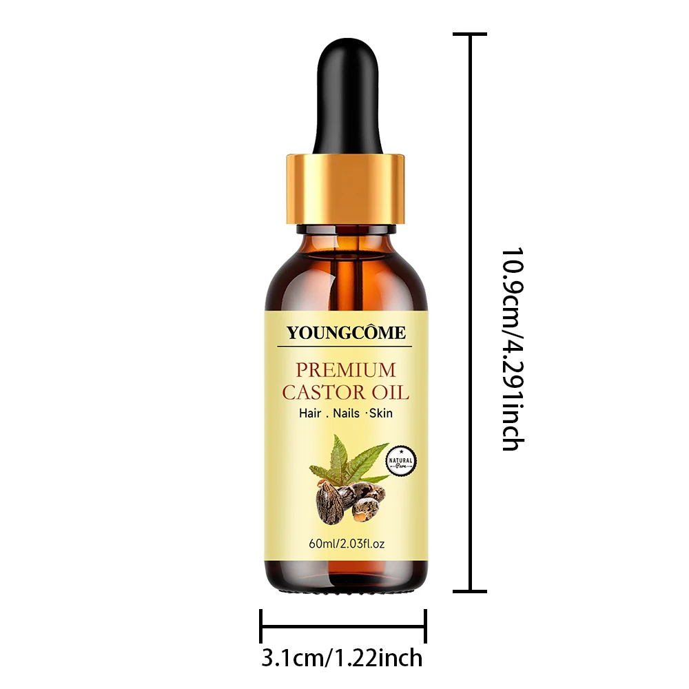 100% Pure and Natural Castor Oil for Hair and Body Care - Gentle, Fast-Absorbing Base Oil