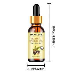 100% Pure and Natural Castor Oil for Hair and Body Care - Gentle, Fast - Absorbing Base Oil