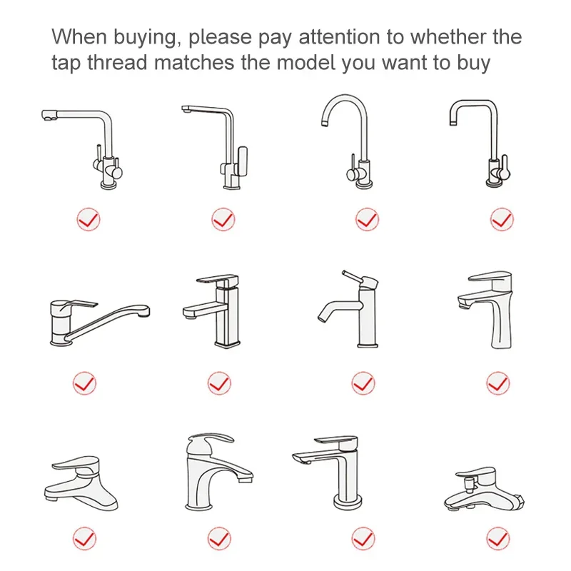 Kitchen Faucet Aerator 360 Degree Dual Mode 2 Stream Splash-proof Pressurized Kitchen Faucet Aerator Bubbler Black