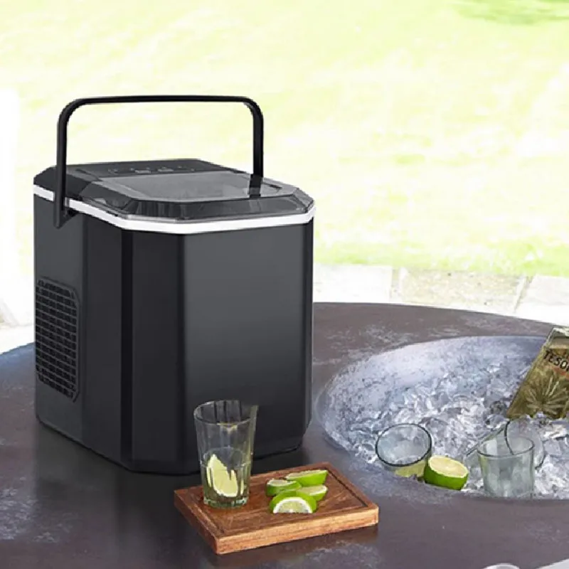 Ice Maker Outdoor 15KG Home Small Dormitory Student Intelligent Mini Full-Automatic Low-Power Ice Maker Household White And blac