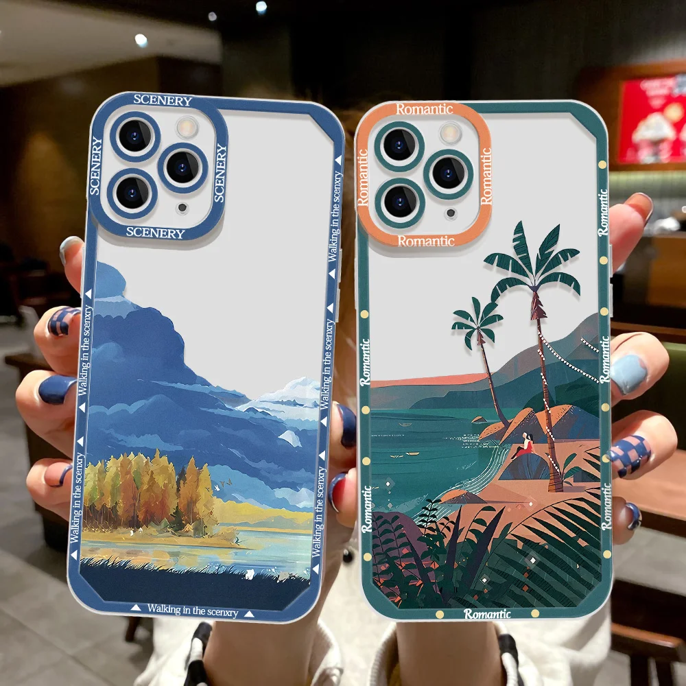 

Cloud Landscape Case For iPhone 15 14 11 12 13 Pro Max X XR XS Max 7 8 14 Plus SE 2020 2022 12 Mini Mountain Phone Cover Funda