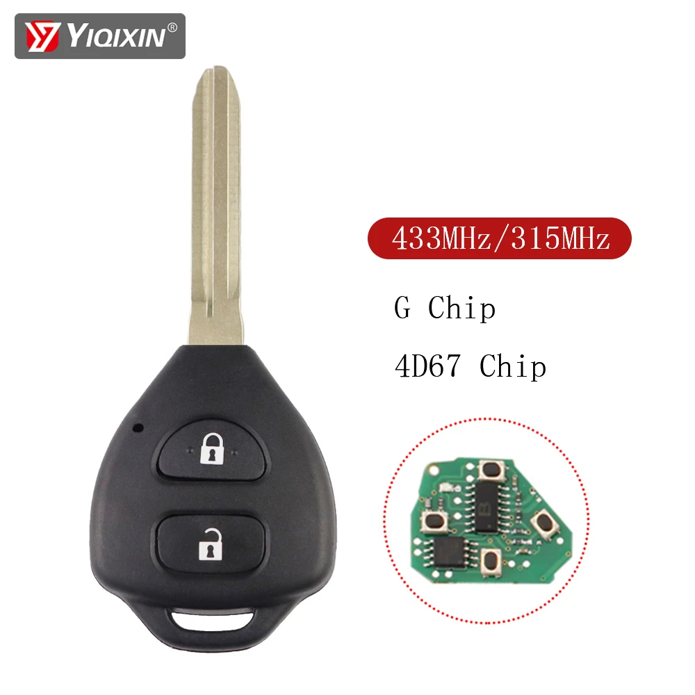 YIQIXIN 433MHz Remote Car Key For Toyota RAV4 Corolla Europe Hilux