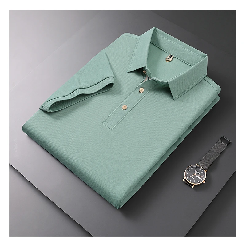 

2024 Solid Color High end New Summer Men's Short sleeved T-shirt Casual Fashion Polo Shirt Youth Short sleeved Comfort