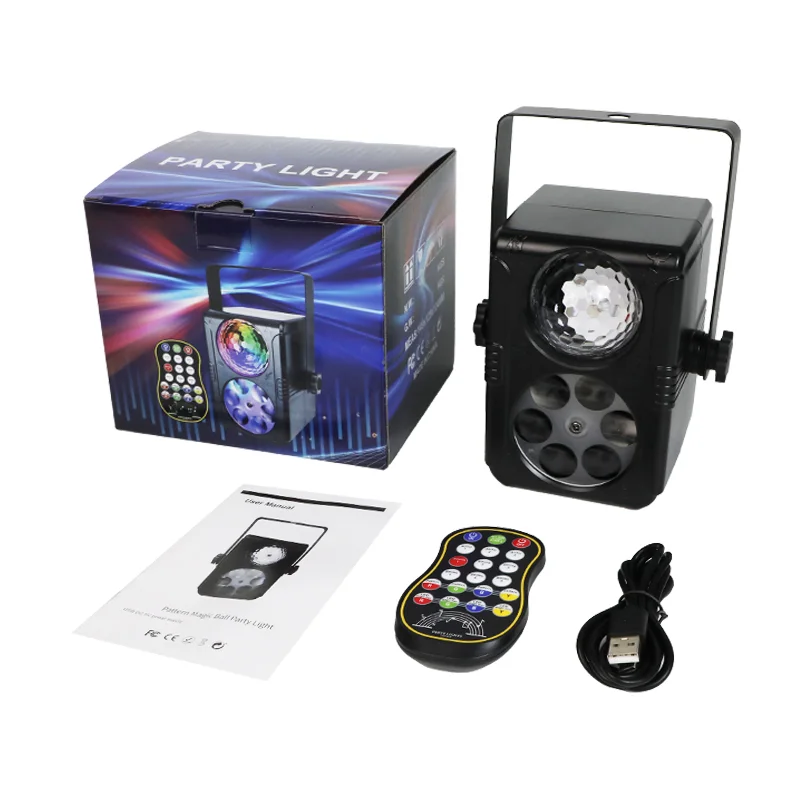 Disco Light Party Lights Sound Activated Stage Laser Lights Remote Control USB Disco DJ Strobe Light Rotating with Patterns Wedding Birthday disco ball light led stage light