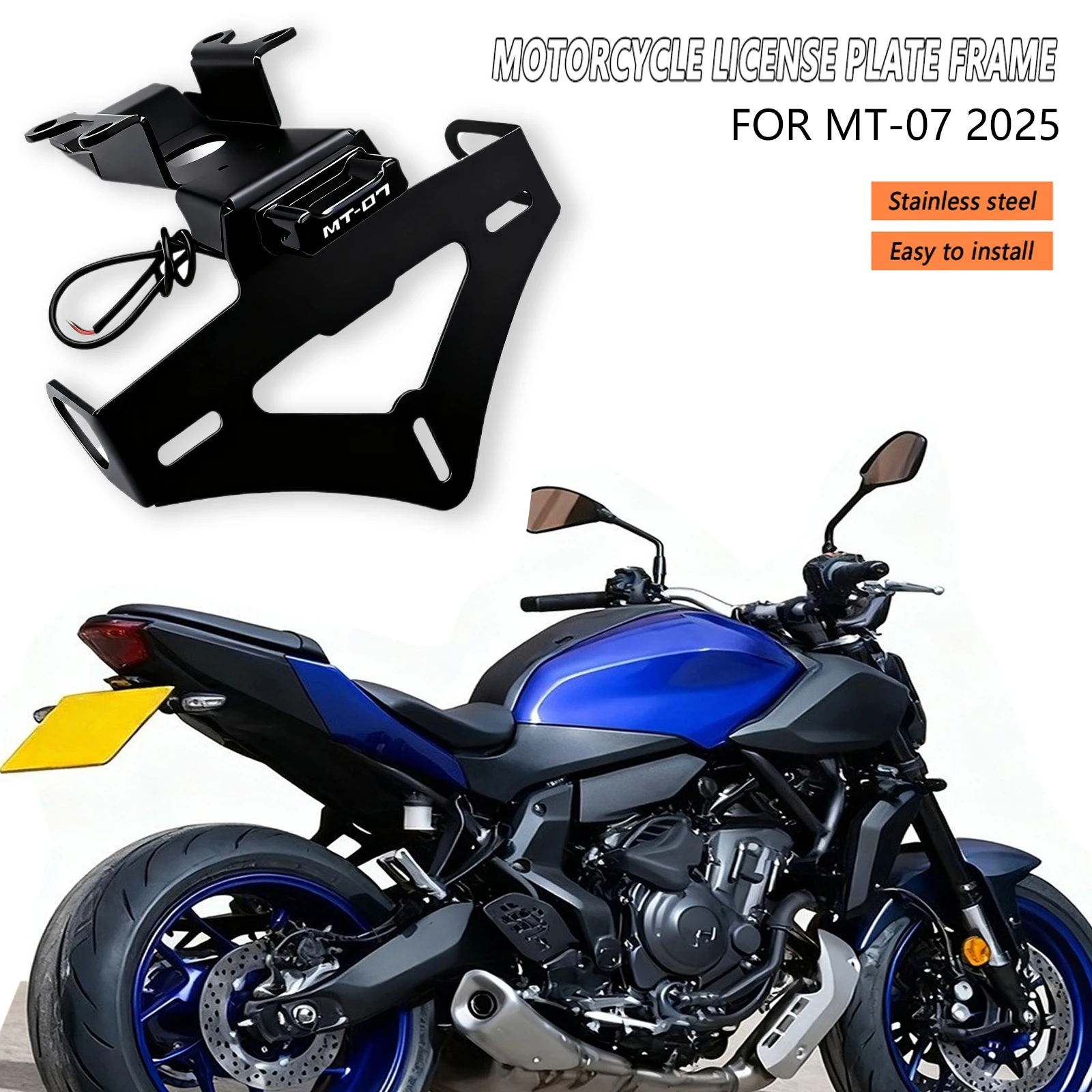 MT-07 2025 Motorcycle License Plate Holder Rear Tail Tidy Fender ...