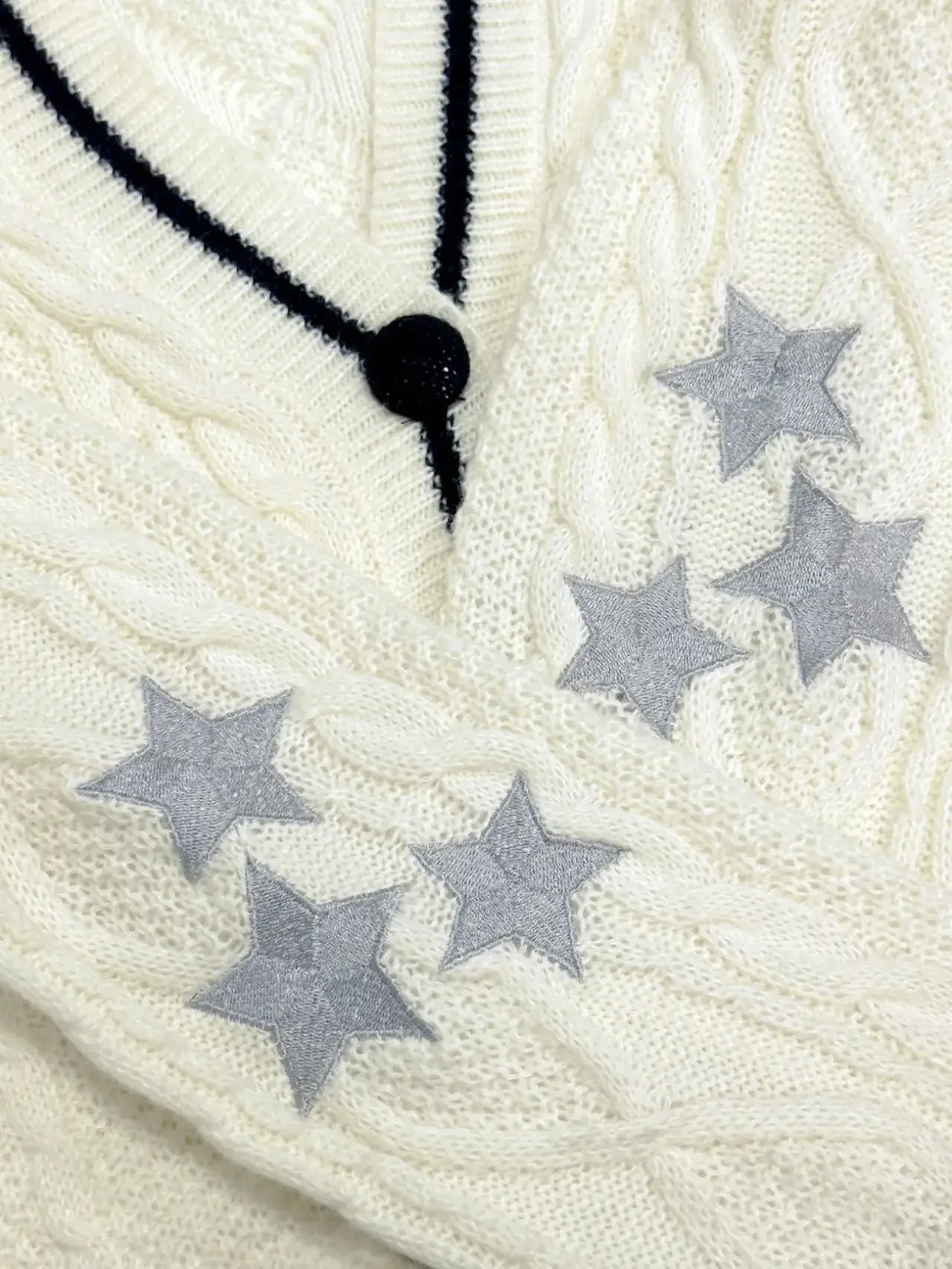 TS Cardigan Star Embroidery Knit Button Up Oversized Folklore Cardigan Sweater Women Unisex Eras Tours Outfit 6