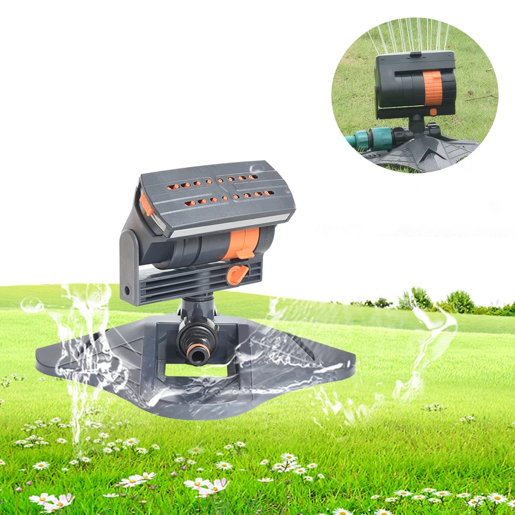 Mini Oscillating Sprinkler Adjustable Large Coverage Lawn Sprinkler 16 Holes Plants Water Sprayer for Outdoor Yard Garden