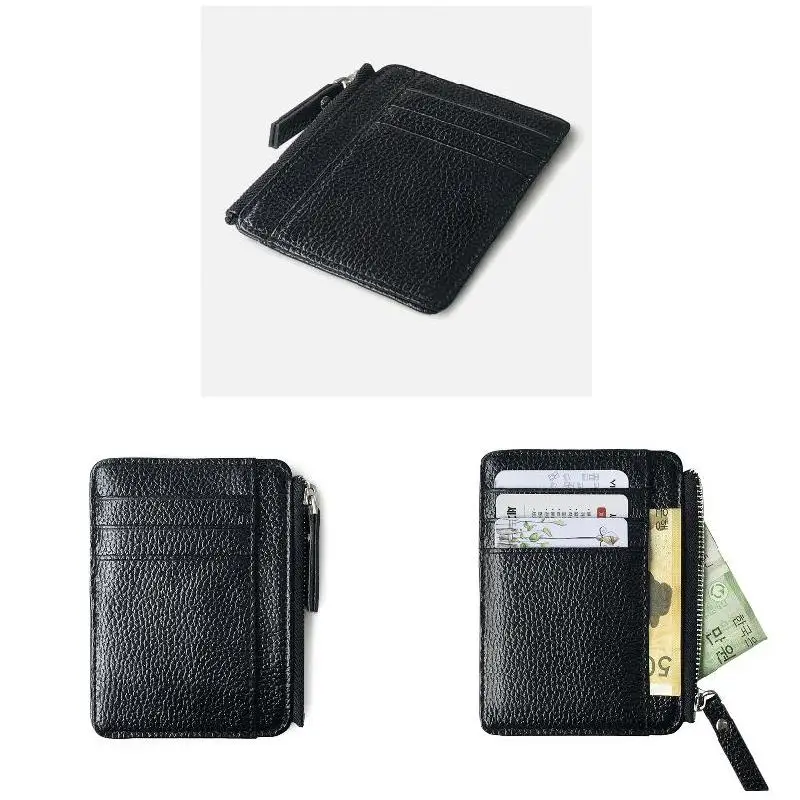 1PCS Man Purses Ultra Thin Mini Business Bank Credit Card Holder Wallet Simple Black Women Small Coin Cards Cover Pouch Case Bag