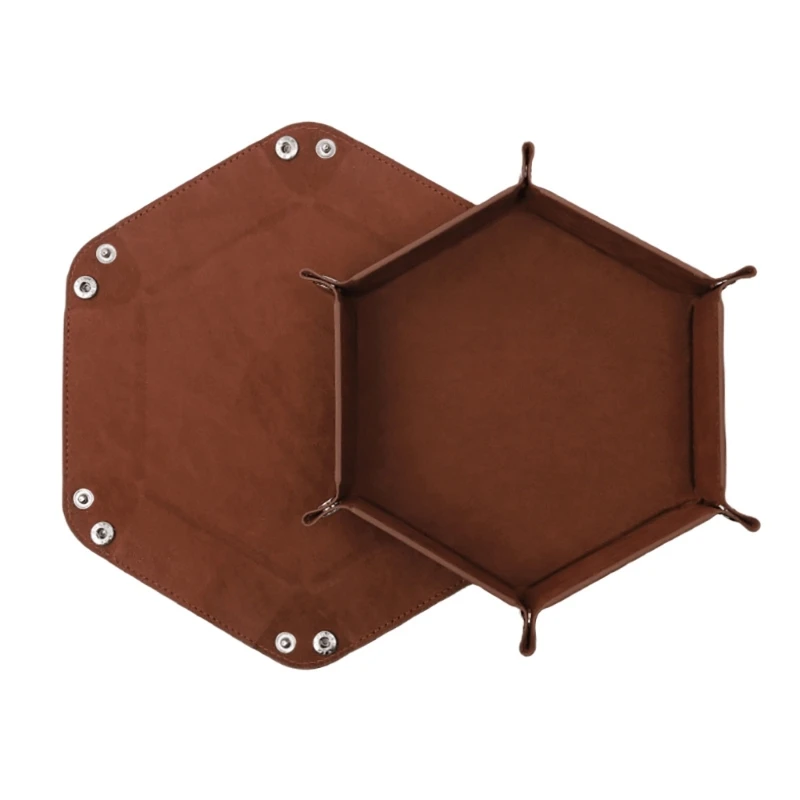 Portable Folding Dices Rolling Tray Dices Holder Storage Box Hexagon Folding Tray for Rolling Game, Table Game