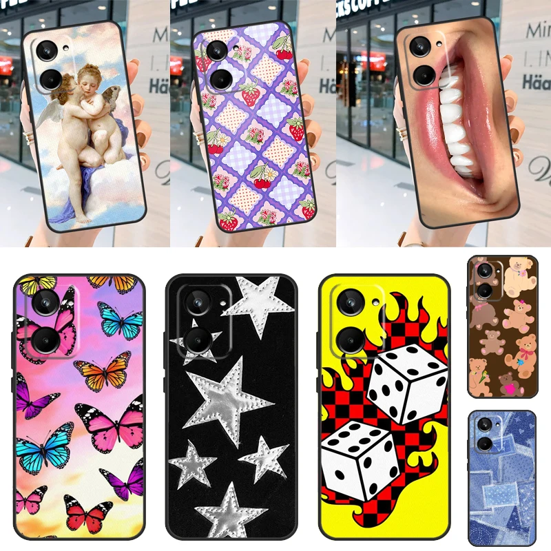 Custodia Bear-Y Cute Berry Jam Angels Per Realme Gt Neo 5 3T 2T 9 10 11 Pro Plus C21Y C11 C15 C25 C30 C31 C35 C55 C33 Cover