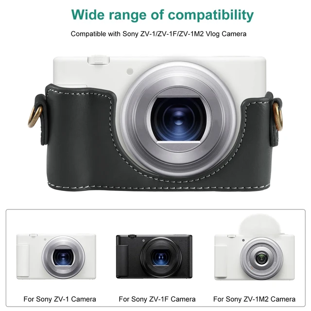 BolinUS プレミアム PU レザー フルボディ カメラ ケース バッグ カバー ソニー ZV 1 ZV1 用 ネックストラッ 並行輸入品