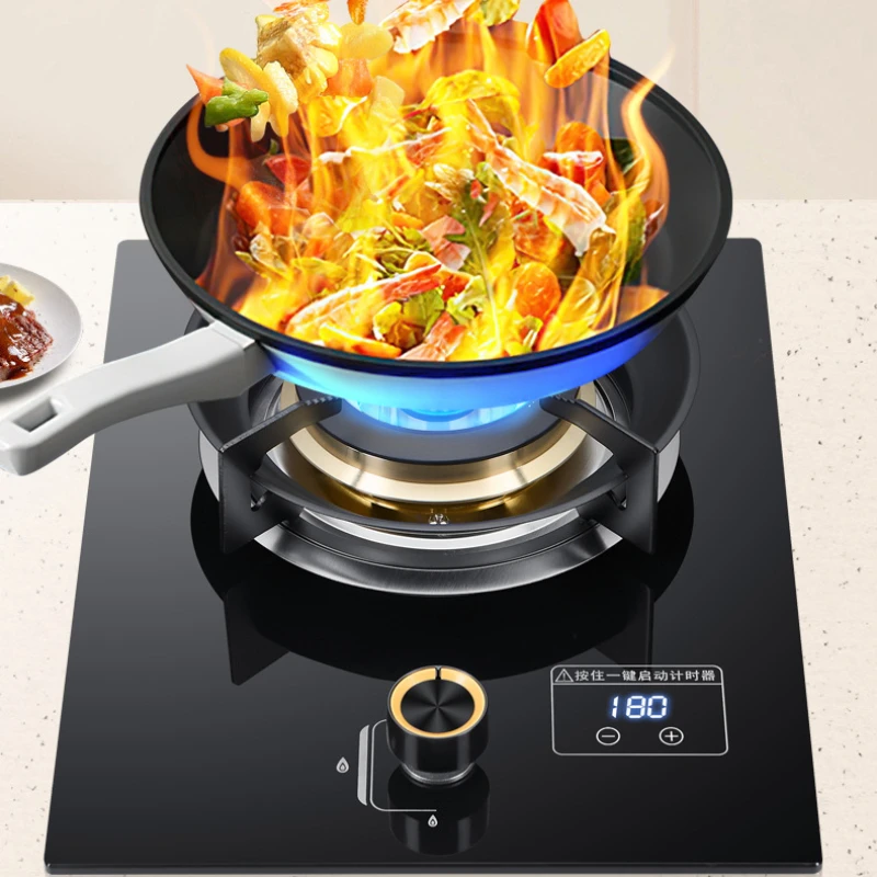 Explosion-proof Stainless Steel Gas Single Stove Desktop Gas Stove for Kitchen 5.2kw Large Fire Flame-out Protection Cooktops 4