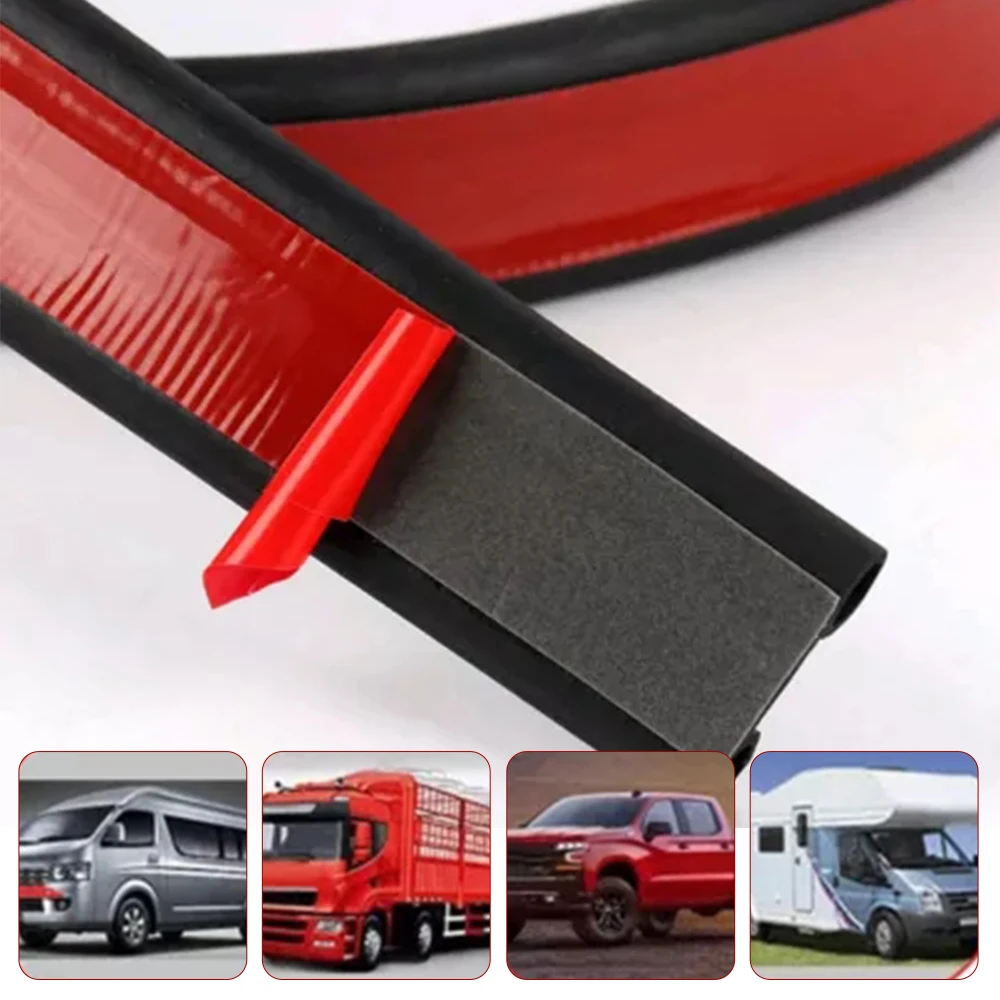 7.5m Rubber Weather Seal For Pickups Cap Car Weather Stripping Double-Bulb Tailgate Seal for Pickups Truck Cap and Tonneau Cover 6
