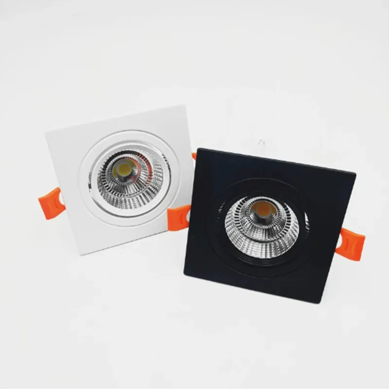 사각형 디밍 가능 매립형 LED 다운라이트 7W 9W 12W 14W 18W24W COB 천장 스포트라이트 AC85-265V 실내 조명