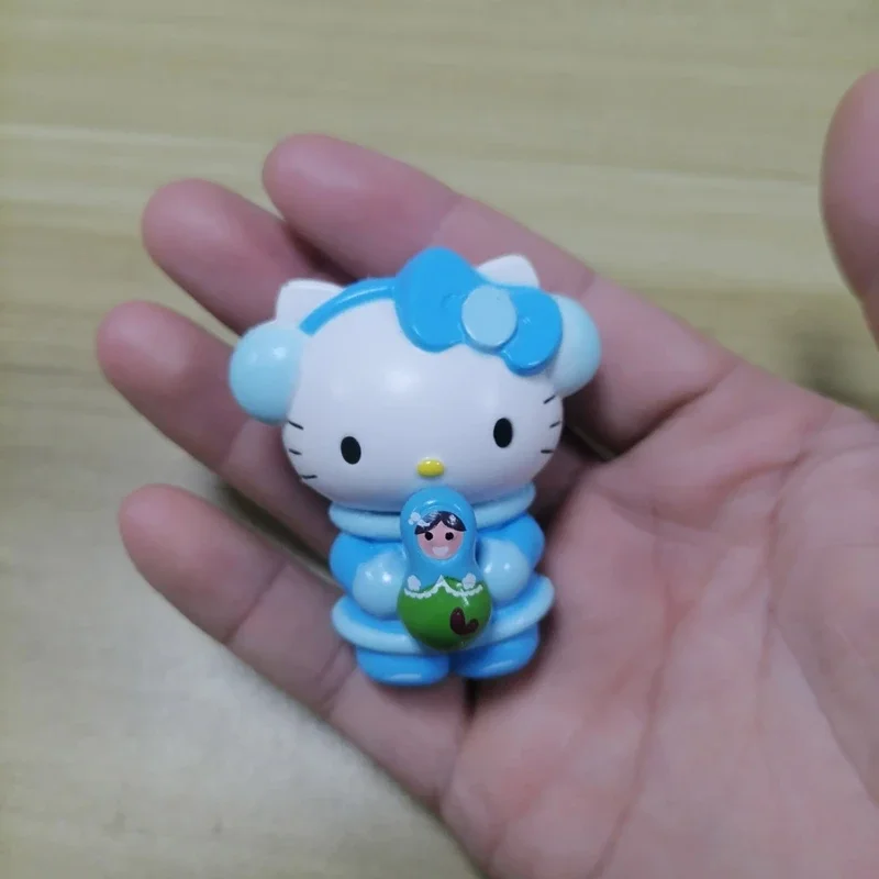 애니메이션 산리오 헬로 키티 피규어 KT 고양이 귀여운 카와이 인형 모델 장난감, 어린이 크리스마스 선물, 데스크탑 장식