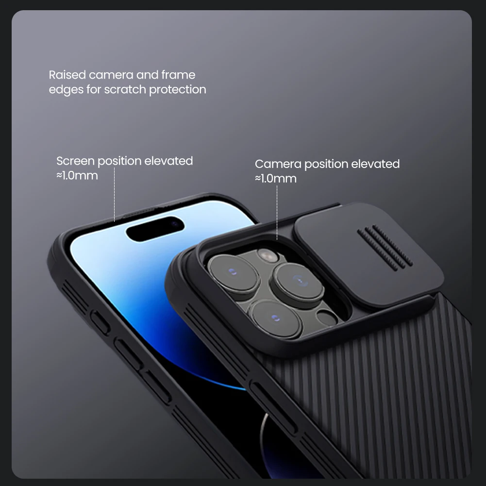 Nillkin Camshield Pro Case with Camera Slide Protection and Soft TPU Frame