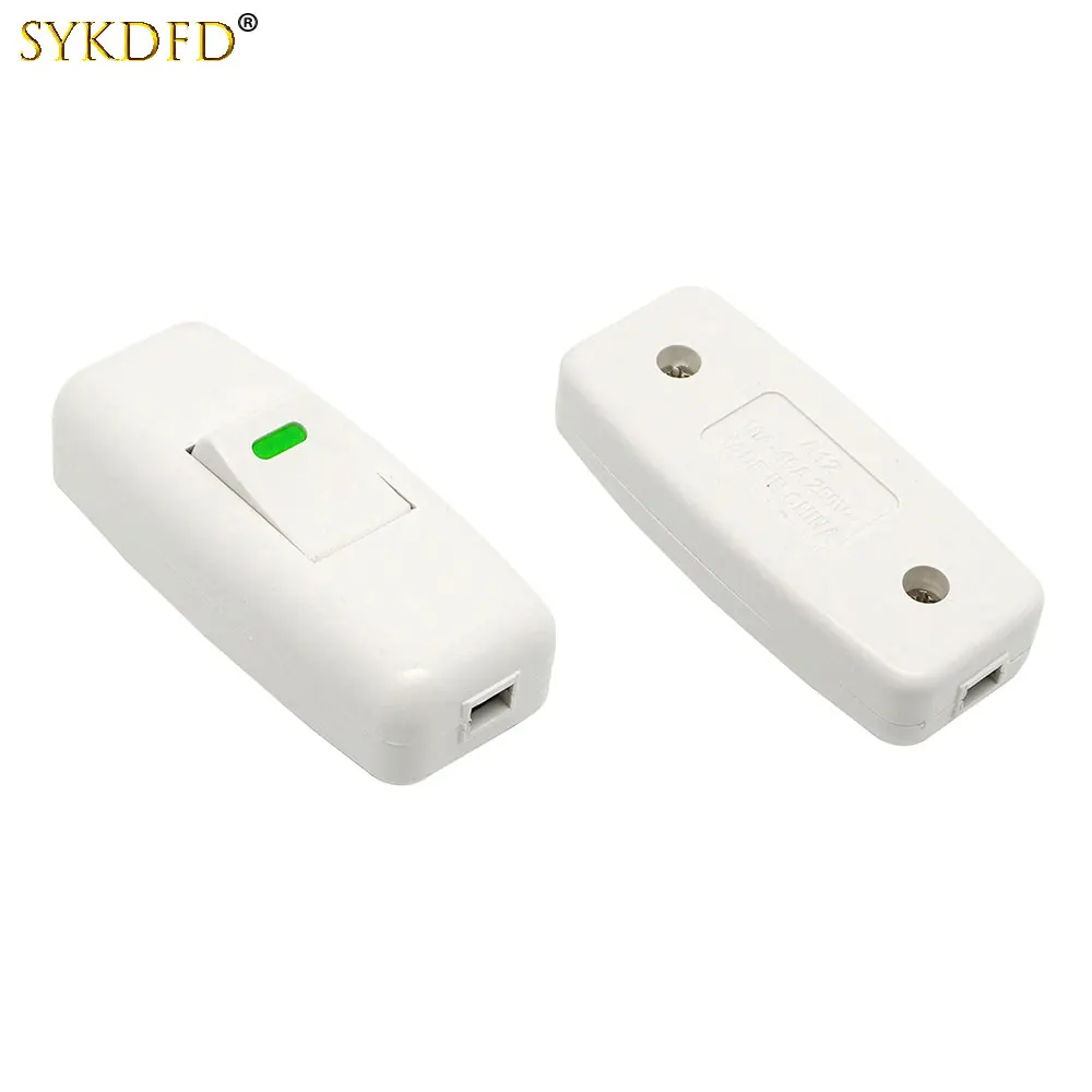 1Pcs-Light-Switch-For-Home-Classic-White-Inline-ON-OFF-Table-Lamp-Desk ...