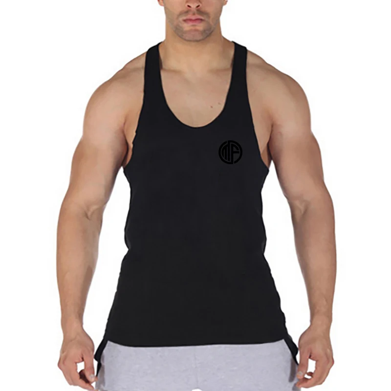 

Men's Fitness Casual Fashion Suspenders Shirt Summer Cotton Sweat-Absorbing Breathable Print Cool Gym Racer Back Slim Tank Tops