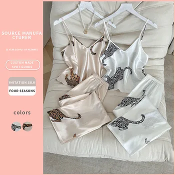 2 قطعة بيجامات الساتان مثير المرأة مجموعة الملابس الداخلية ملابس خاصة الحرير Saitn ملابس النوم بلا أكمام منامة مجموعة ملابس المنزل بيجامة فام بيجامة 2