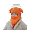 Winter Hat Cartoon Knitting Hat Animal Ear Cosplay Hat Outdoor Sport Hat Woolen Caps Windproof Headwear Balaclava Dropship 6